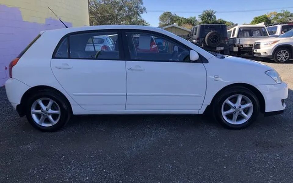2006 Toyota Corolla ZZE122R 5Y Conquest White 5 Speed Manual Hatchback
